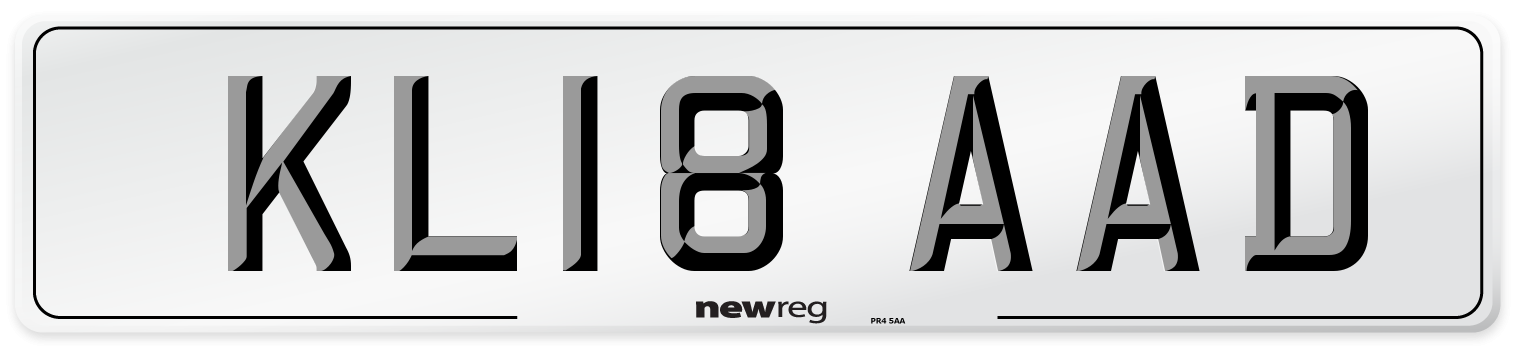 KL18 AAD Number Plate from New Reg